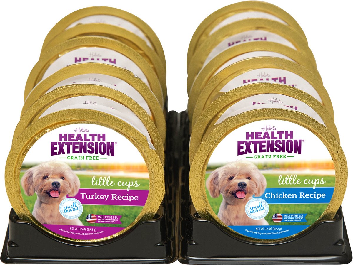 Health Extension Little Cups Chicken & Turkey Recipe Variety Pack Small Breed Grain-Free Wet Puppy Food, 3.5-oz, case of 12