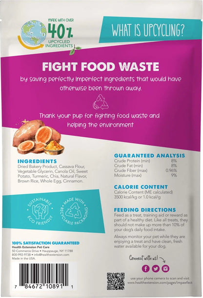 Health Extension Impawfect Hip & Joint Support Sweet Potato & Turmeric Flavored Soft & Chewy Dog Treats, 4.5-oz bag
