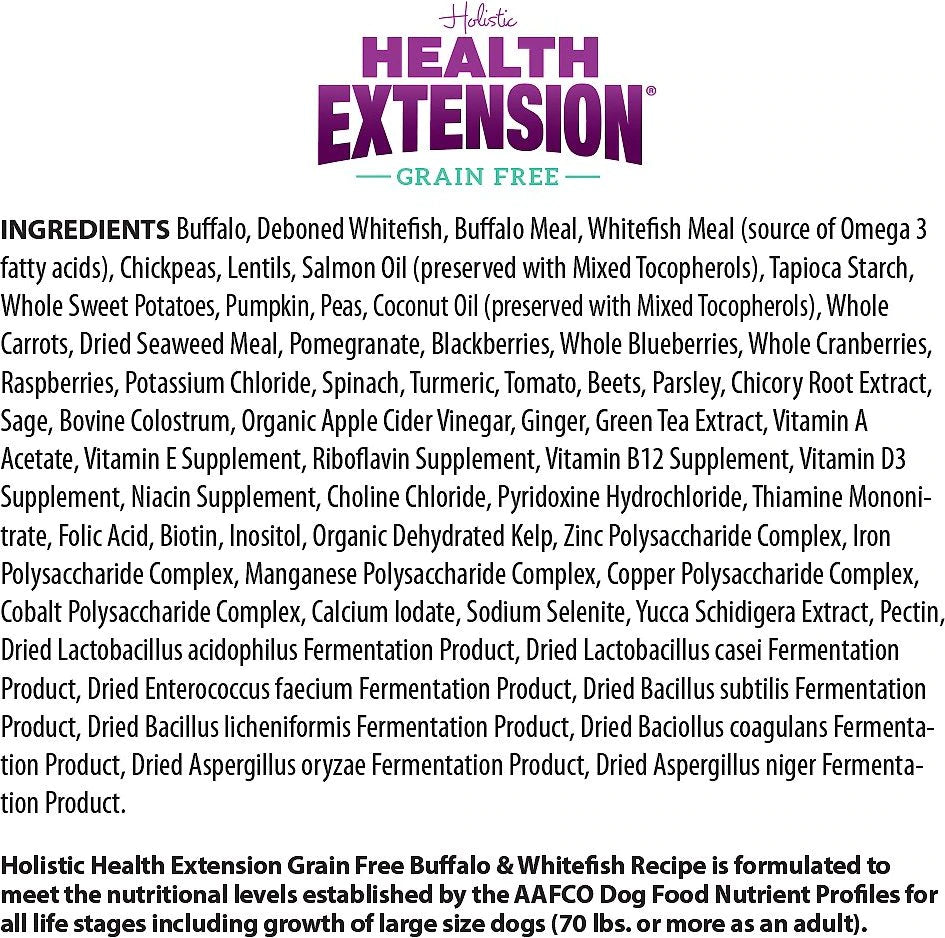 Health Extension Buffalo & Whitefish Recipe