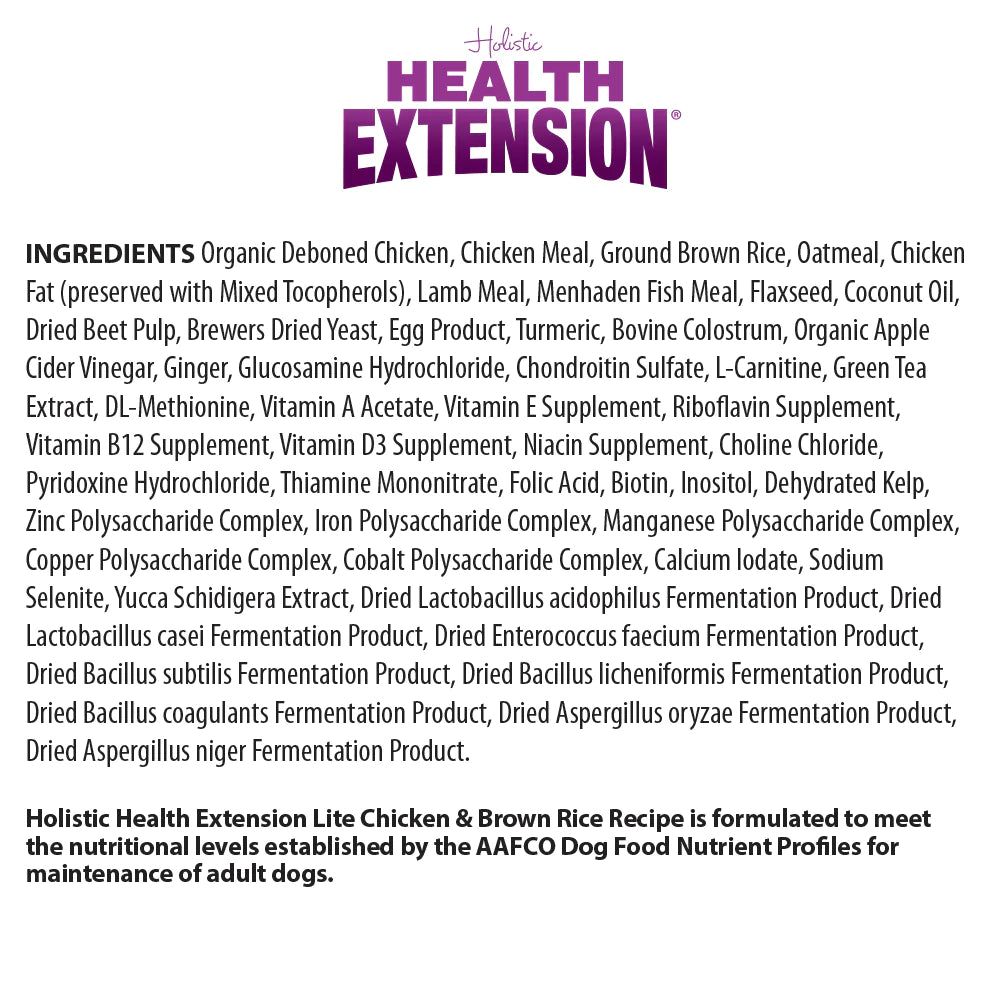 Health Extension Lite Chicken & Brown Rice Recipe